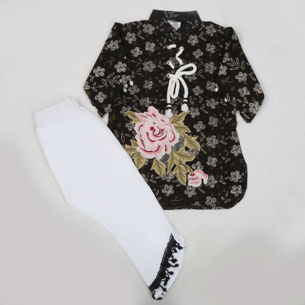 Girls Pant Suit - Black & Green, Kids, Girls Sets And Suits, Chase Value, Chase Value