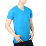Men's Half Sleeves V Neck T-Shirt - Blue, Men, T-Shirts And Polos, Chase Value, Chase Value