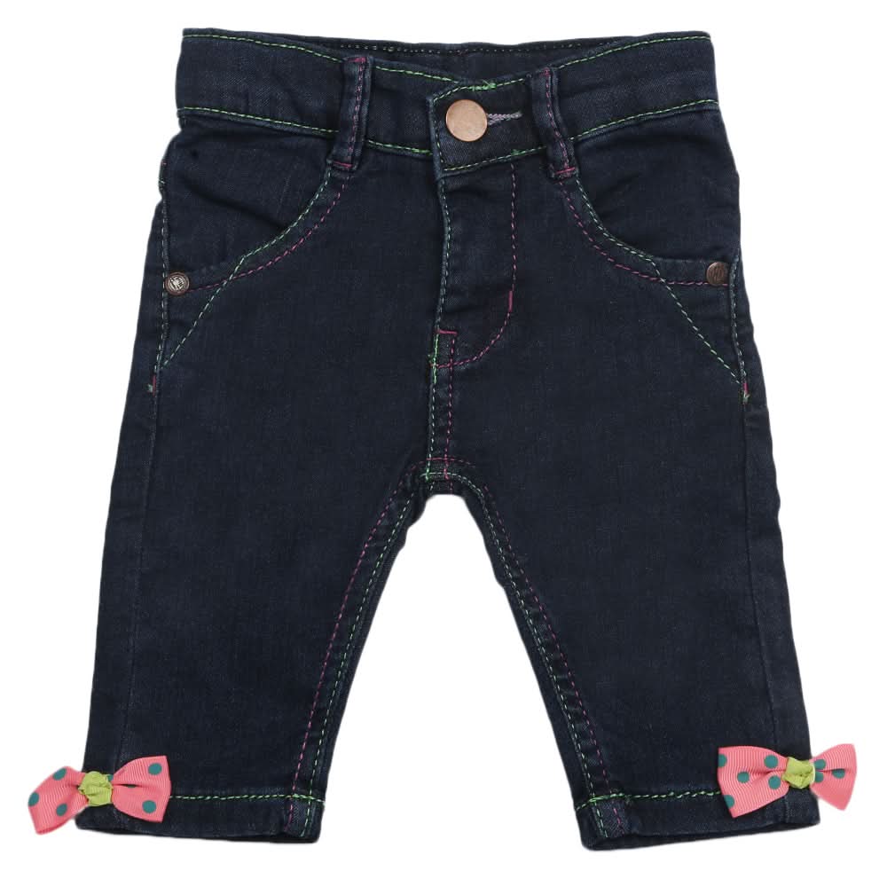 Newborn Girls Denim Pant - Dark Blue, Kids, Newborn Girls Shorts Skirts And Pants, Chase Value, Chase Value