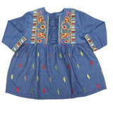 Girls Embroidered Denim Kurti - Blue, Kids, Girls Kurti, Chase Value, Chase Value
