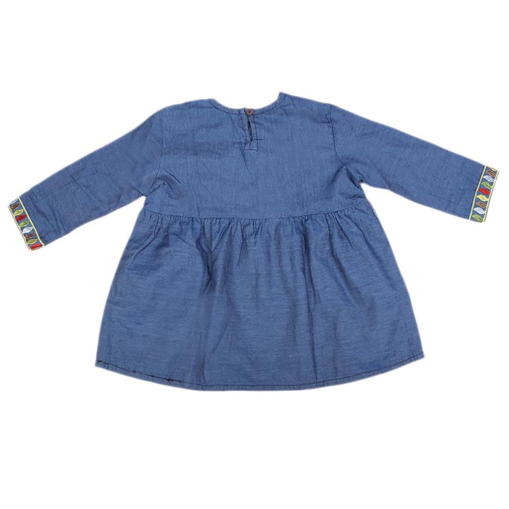 Girls Embroidered Denim Kurti - Blue, Kids, Girls Kurti, Chase Value, Chase Value