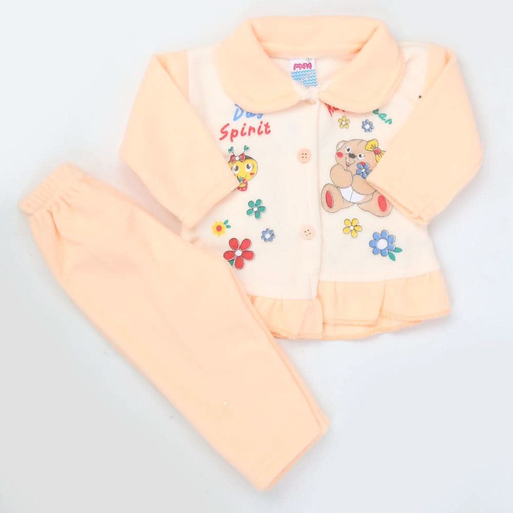 Newborn Girl Full Sleeves Polar Suit - Peach, Kids, NB Girls Sets And Suits, Chase Value, Chase Value