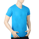 Men's Half Sleeves V Neck T-Shirt - Blue, Men, T-Shirts And Polos, Chase Value, Chase Value