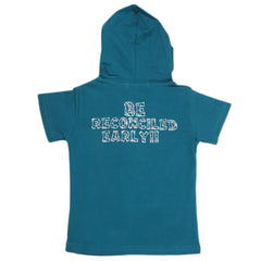 Boys Hooded Half Sleeves T-Shirt - Sea Green, Kids, Boys T-Shirts, Chase Value, Chase Value