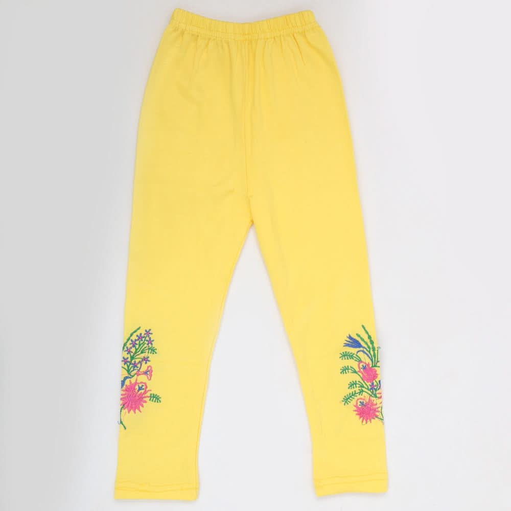 Girls Embroidered Tights - Yellow, Kids, Tights Leggings And Pajama, Chase Value, Chase Value