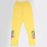 Girls Embroidered Tights - Yellow, Kids, Tights Leggings And Pajama, Chase Value, Chase Value