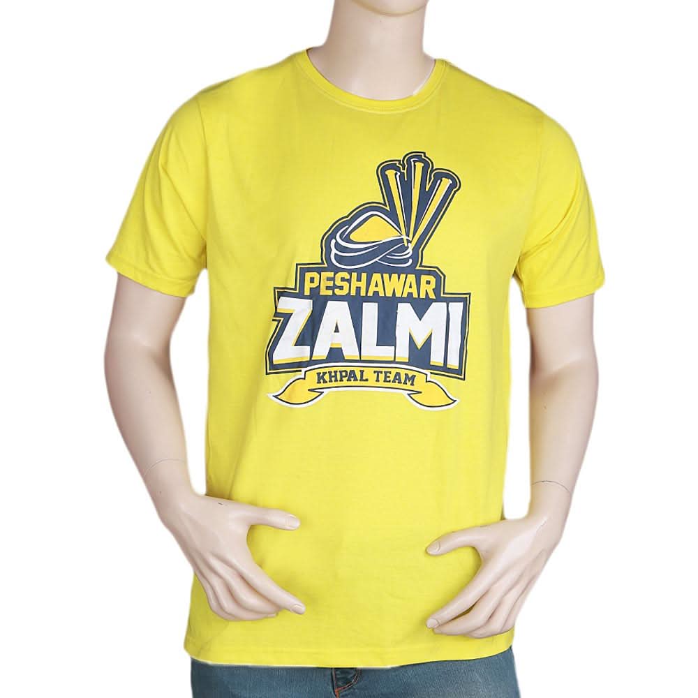 Men's  Peshawar Zalmi T-Shirt - Yellow, Men's Fashion, Chase Value, Chase Value