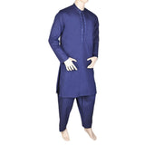 Men's Embroidered Shalwar Kameez Band Collar - Navy Blue, Men, Shalwar Kameez, Chase Value, Chase Value