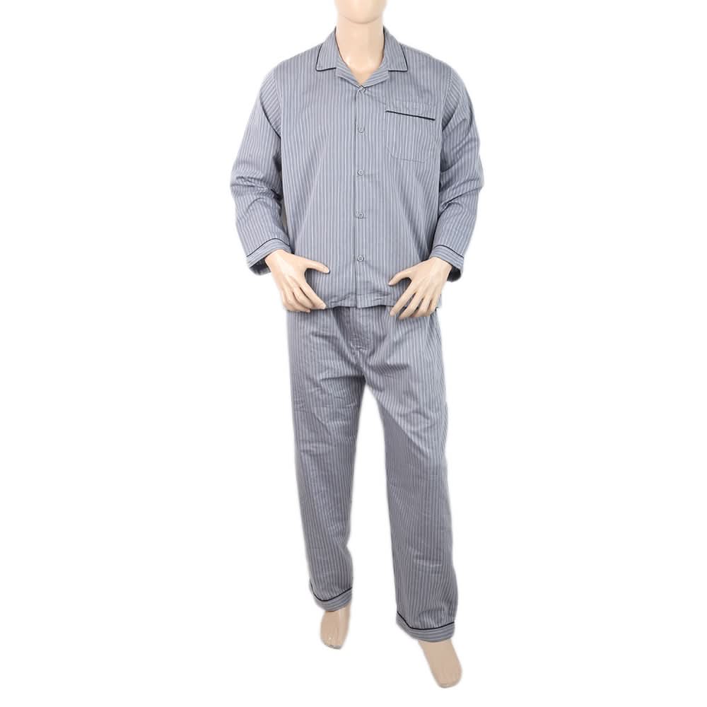 Mens Comfort Stripe Night Suit - Grey, Men, Nightwear, Chase Value, Chase Value