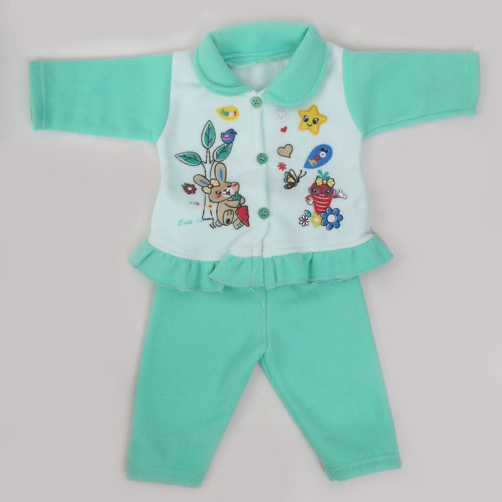 Newborn Girl Full Sleeves Suit - Green, Kids, NB Girls Sets And Suits, Chase Value, Chase Value
