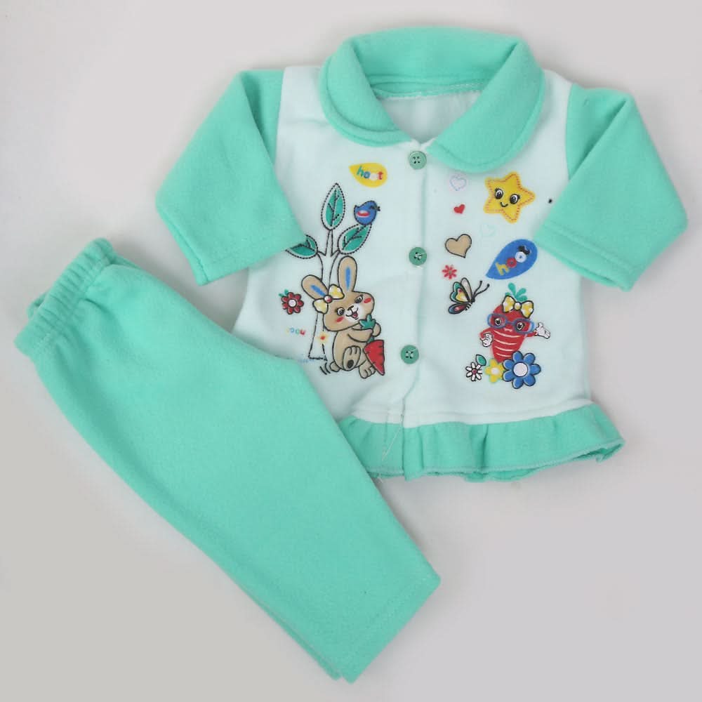 Newborn Girl Full Sleeves Suit - Green, Kids, NB Girls Sets And Suits, Chase Value, Chase Value