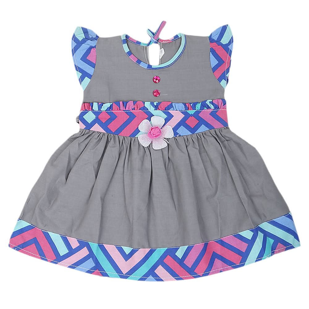 Girls Cotton Frock - Grey, Kids, Girls Frocks, Chase Value, Chase Value