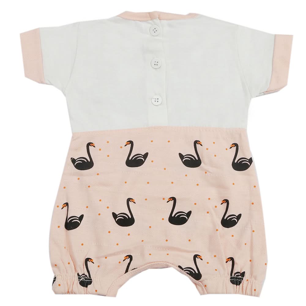Newborn Girls Half Sleeves Romper - Peach, Kids, Newborn Girls Rompers, Chase Value, Chase Value
