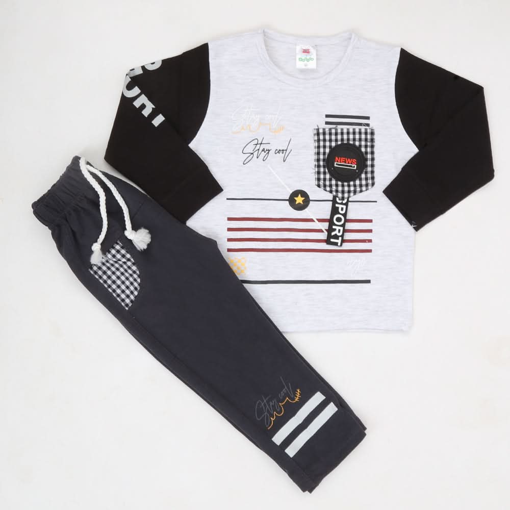 Boys Full Sleeves Suit - Grey, Kids, Boys Sets And Suits, Chase Value, Chase Value