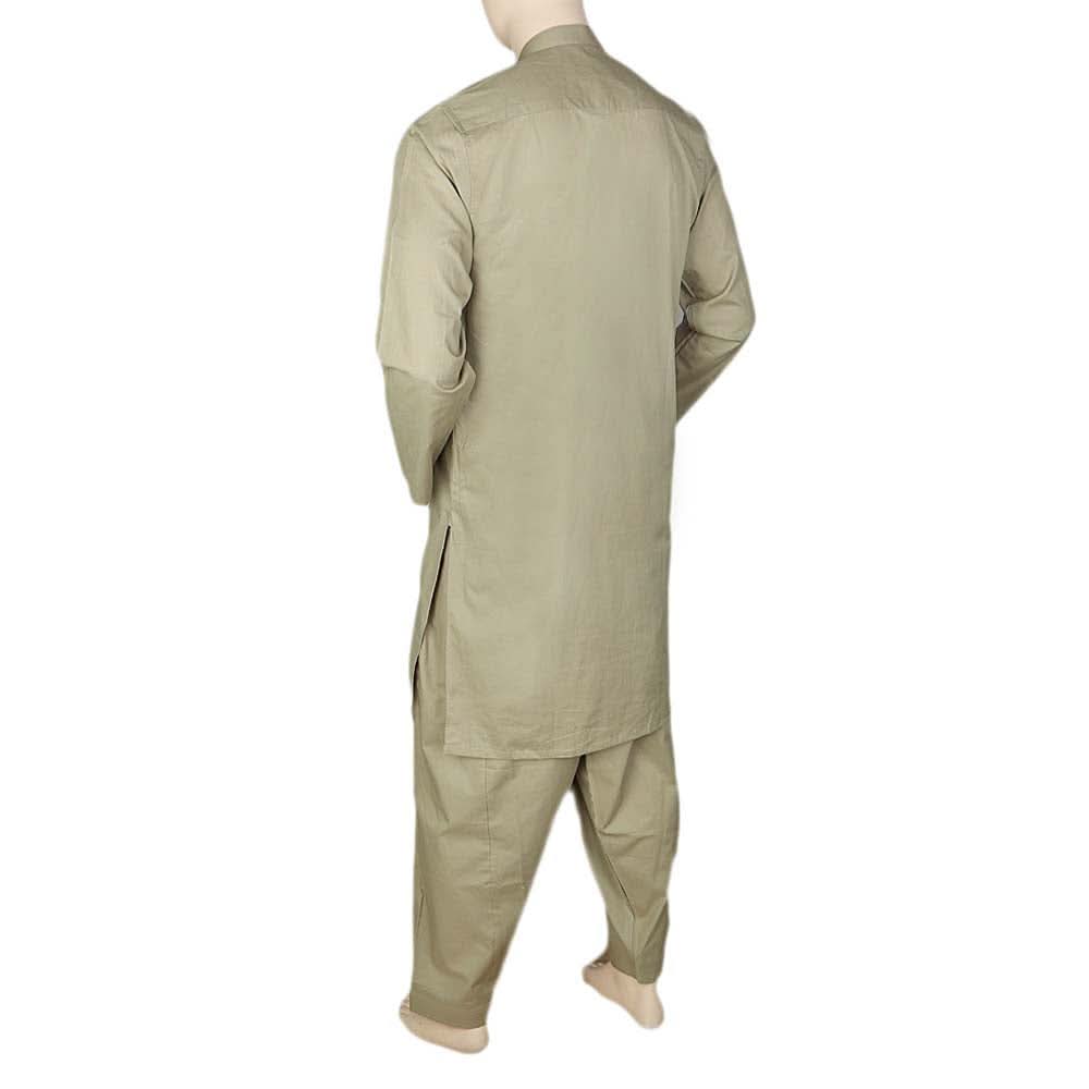 Men's Embroidered Shalwar Kameez Band Collar - Green, Men, Shalwar Kameez, Chase Value, Chase Value