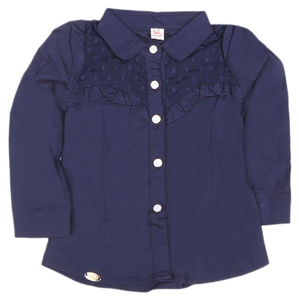 Girls Full Sleeves Shirt - Navy Blue, Kids, Tops, Chase Value, Chase Value