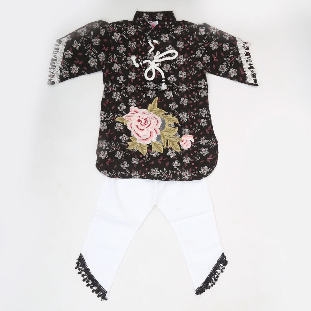 Girls Pant Suit - Black & Peach, Kids, Girls Sets And Suits, Chase Value, Chase Value