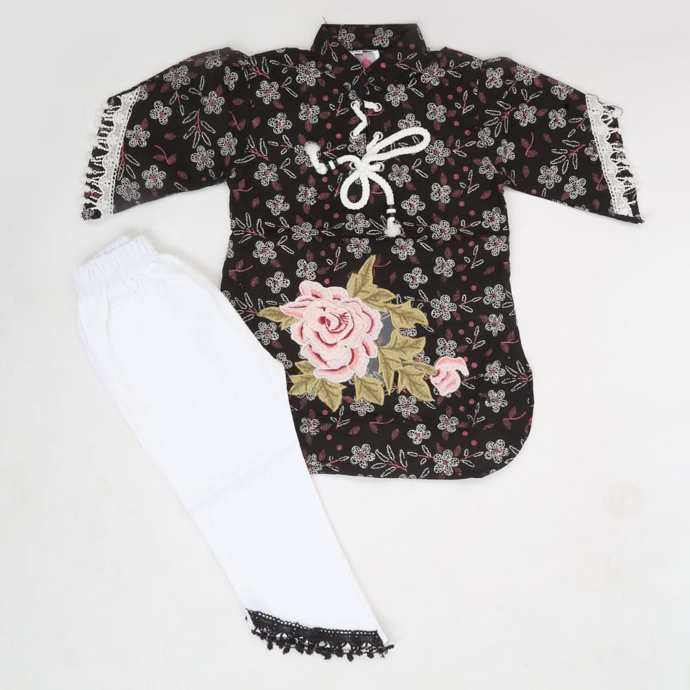 Girls Pant Suit - Black & Peach, Kids, Girls Sets And Suits, Chase Value, Chase Value