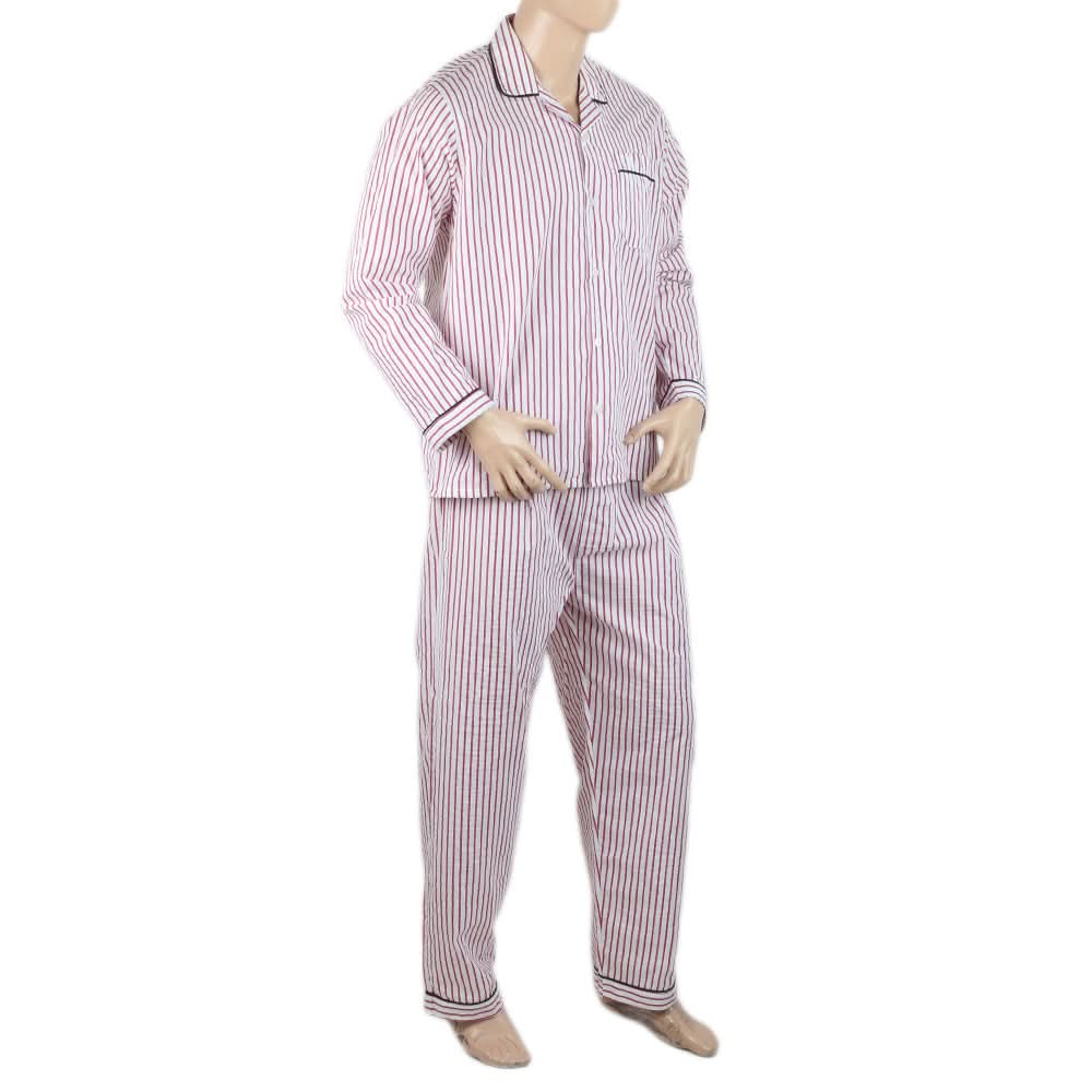 Mens Comfort Stripe Night Suit - Red, Men, Nightwear, Chase Value, Chase Value