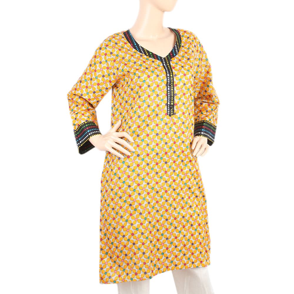 Mahnoor Printed Un-Stitched 1pcs Cotton Kurti - 10, Women, Unstitched Kurti, United Textiles, Chase Value
