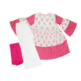 Girls Printed  Cotton Suit 3 Pcs - White, Kids, Girls Sets And Suits, Chase Value, Chase Value