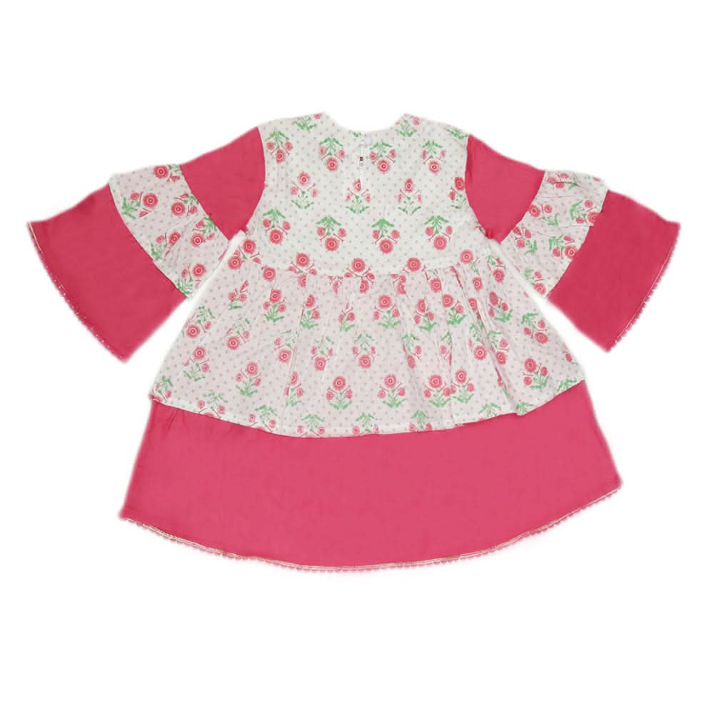 Girls Printed  Cotton Suit 3 Pcs - White, Kids, Girls Sets And Suits, Chase Value, Chase Value