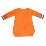 Girls Embroidered Cotton  Kurti - Orange, Kids, Girls Kurti, Chase Value, Chase Value