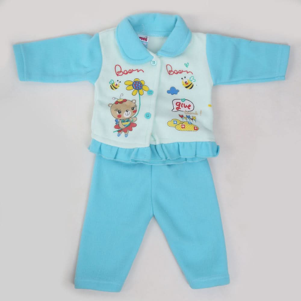 Newborn Girl Full Sleeves Polar Suit 5365 - Blue, Kids, NB Girls Sets And Suits, Chase Value, Chase Value