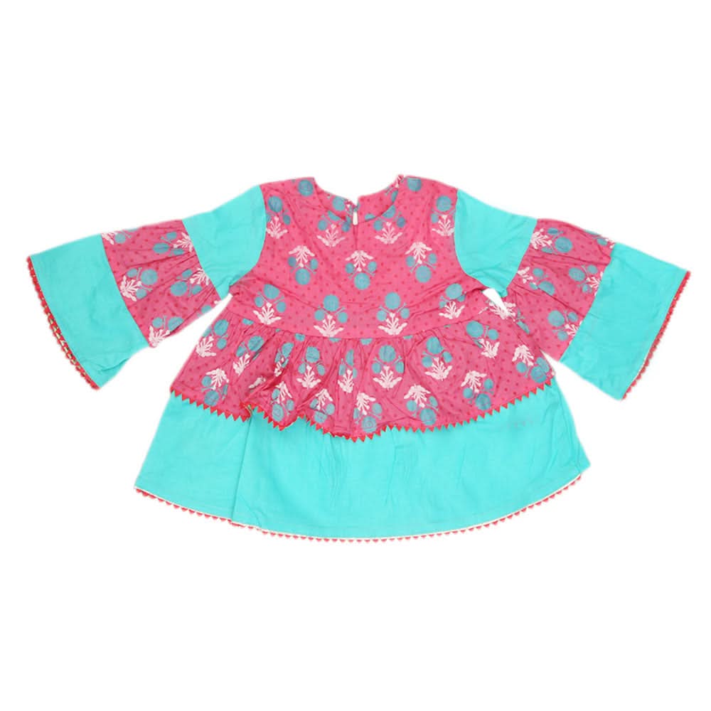 Girls Printed  Cotton Suit 3 Pcs - Pink, Kids, Girls Sets And Suits, Chase Value, Chase Value