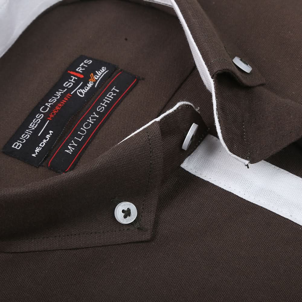 Men's Business Casual Shirt - Coffee, Men, Shirts, Chase Value, Chase Value