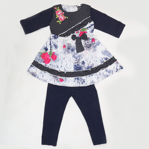 Girls Tights Full Sleeves Suit - Navy Blue, Kids, Girls Sets And Suits, Chase Value, Chase Value