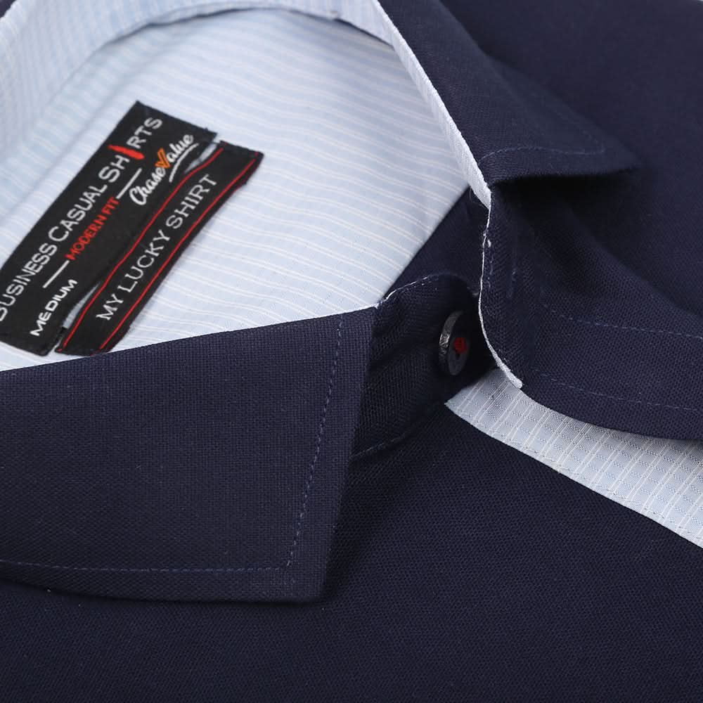Men's Business Casual Shirt - Navy Blue, Men, Shirts, Chase Value, Chase Value