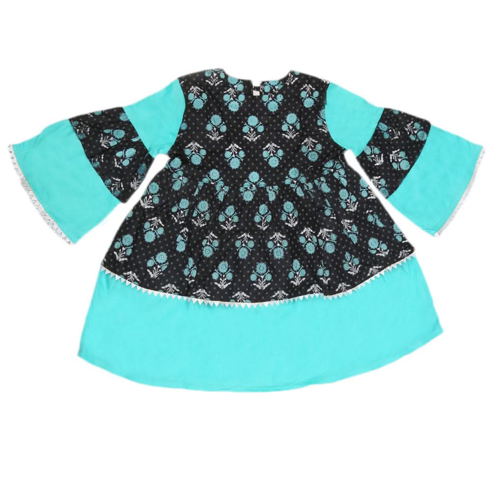 Girls Printed  Cotton Suit 3 Pcs - Black, Kids, Girls Sets And Suits, Chase Value, Chase Value