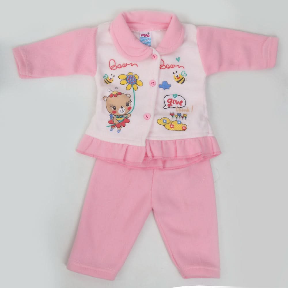Newborn Girl Full Sleeves Polar Suit 5365 - Pink, Kids, NB Girls Sets And Suits, Chase Value, Chase Value