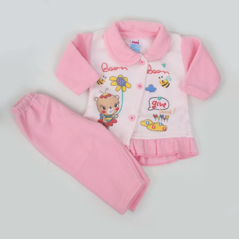 Newborn Girl Full Sleeves Polar Suit 5365 - Pink, Kids, NB Girls Sets And Suits, Chase Value, Chase Value