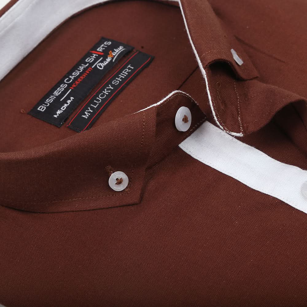 Men's Business Casual Shirt - Dark Brown, Men, Shirts, Chase Value, Chase Value