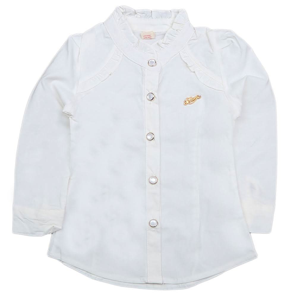 Girls Full Sleeves Shirt - White, Kids, Tops, Chase Value, Chase Value