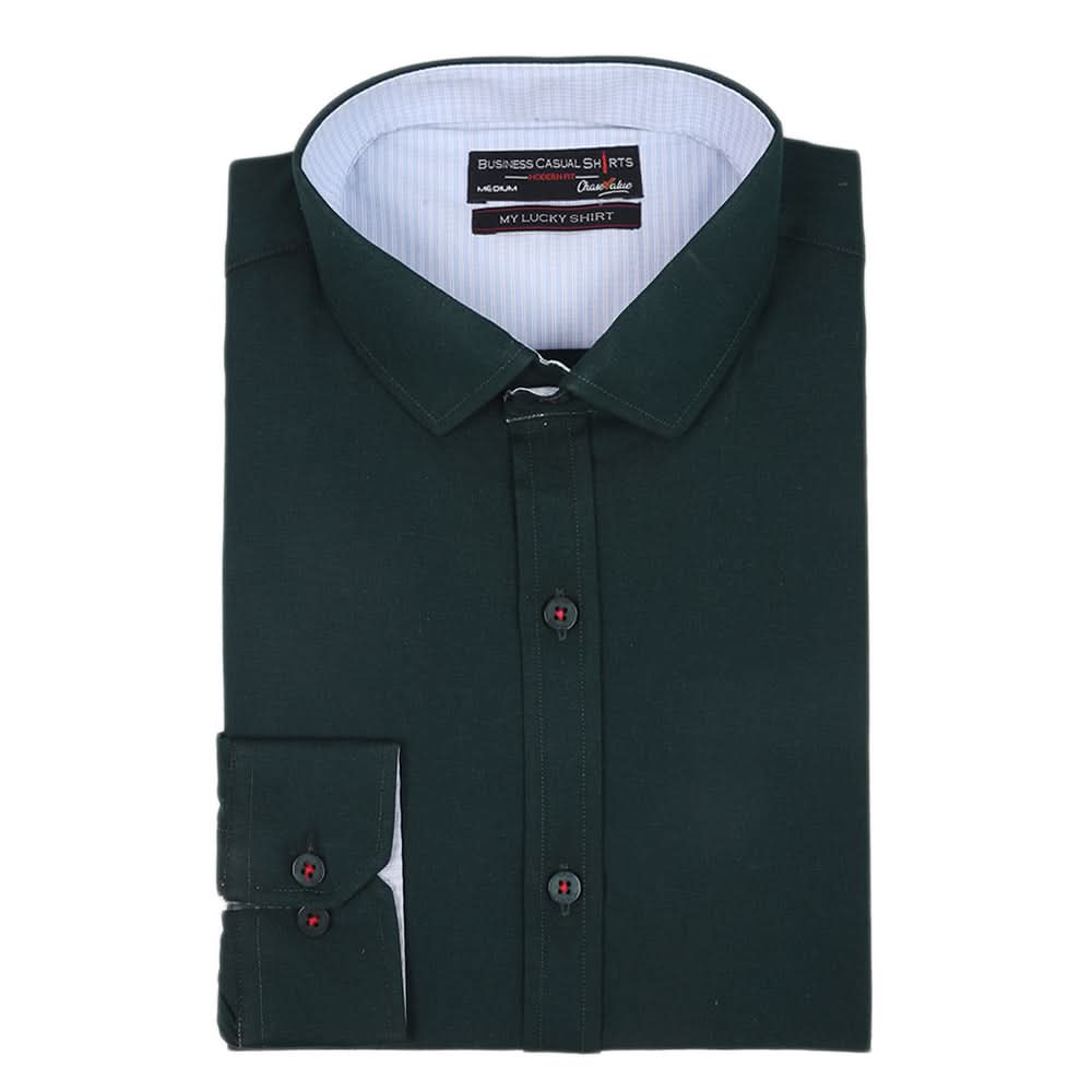 Men's Business Casual Shirt - Dark Green, Men, Shirts, Chase Value, Chase Value