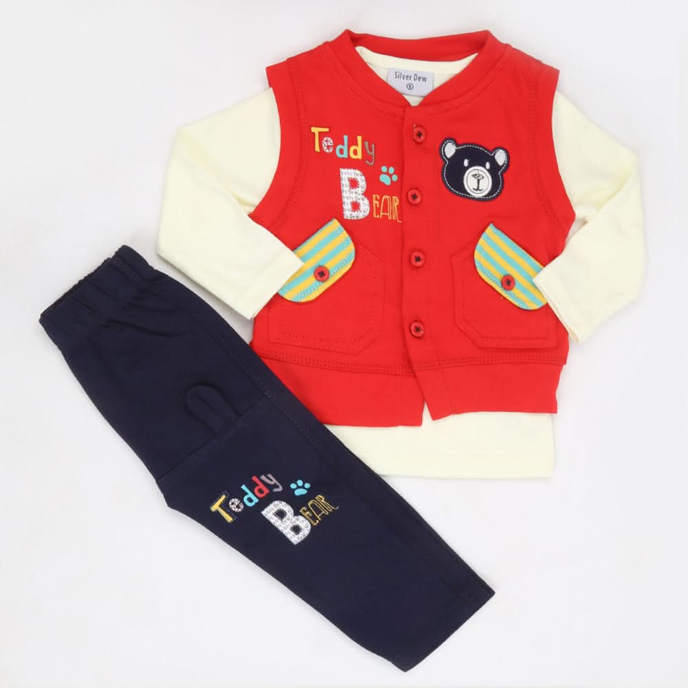 Boys Full Sleeves Suit - Red, Kids, Boys Sets And Suits, Chase Value, Chase Value
