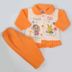 Newborn Girl Full Sleeves Polar Suit - Peach, Kids, NB Girls Sets And Suits, Chase Value, Chase Value