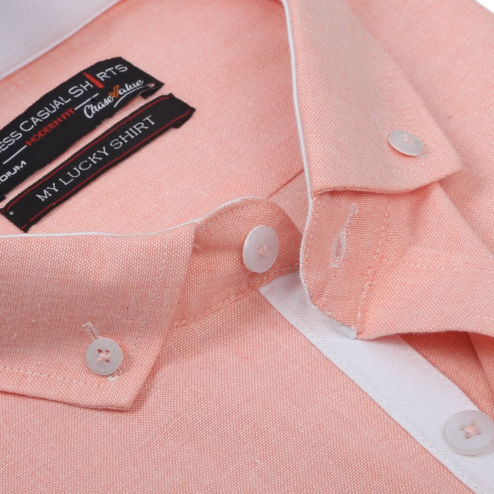 Men's Business Casual Shirt - Peach, Men, Shirts, Chase Value, Chase Value