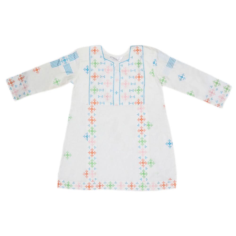 Girls Embroidery  Cotton Suit 3 Pcs - White, Kids, Girls Sets And Suits, Chase Value, Chase Value