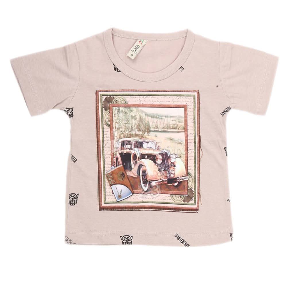 Boys Half Sleeves T-Shirt - Light Grey, Kids, Boys T-Shirts, Chase Value, Chase Value