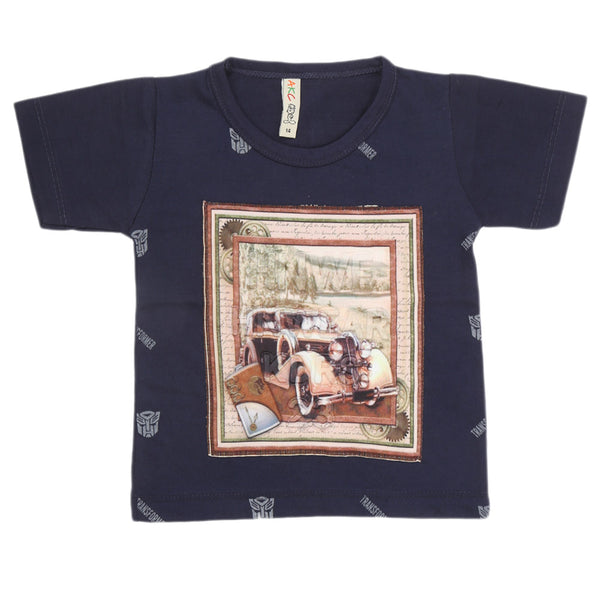 Boys Half Sleeves T-Shirt - Navy Blue, Kids, Boys T-Shirts, Chase Value, Chase Value