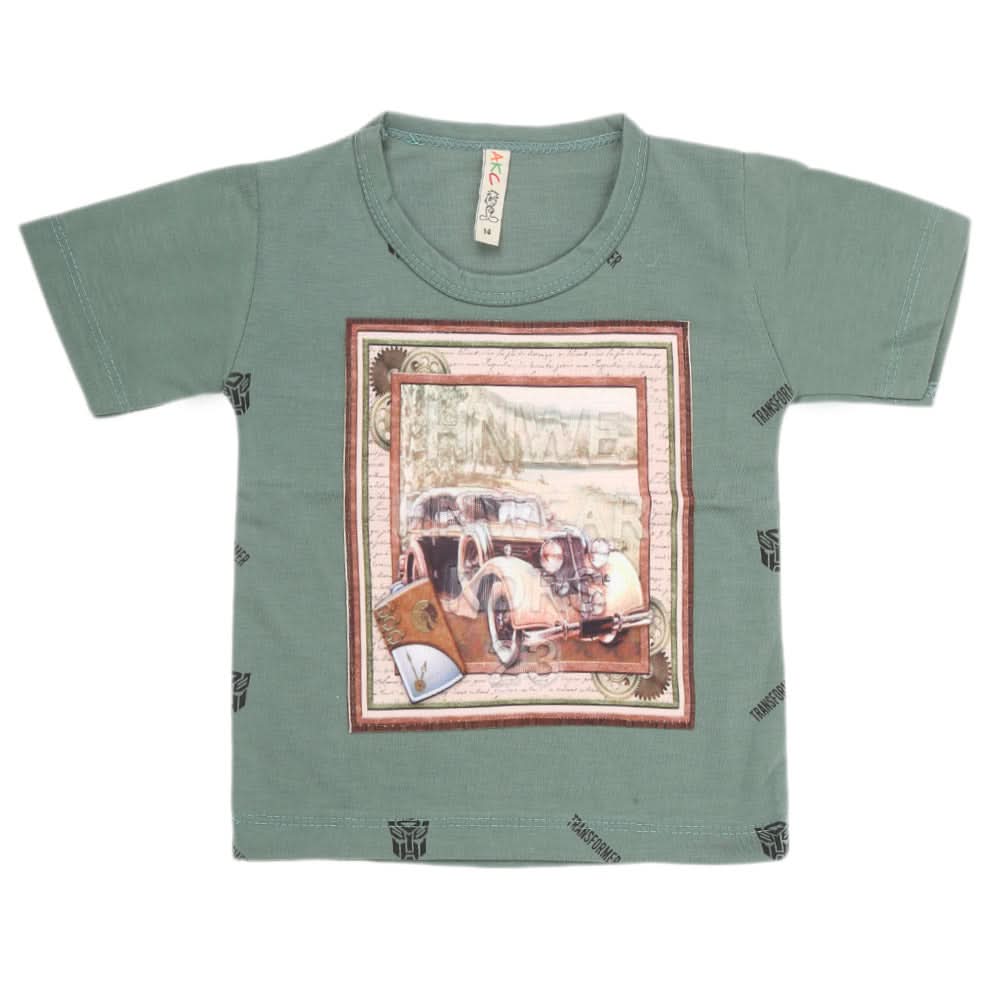 Boys Half Sleeves T-Shirt - Green, Kids, Boys T-Shirts, Chase Value, Chase Value