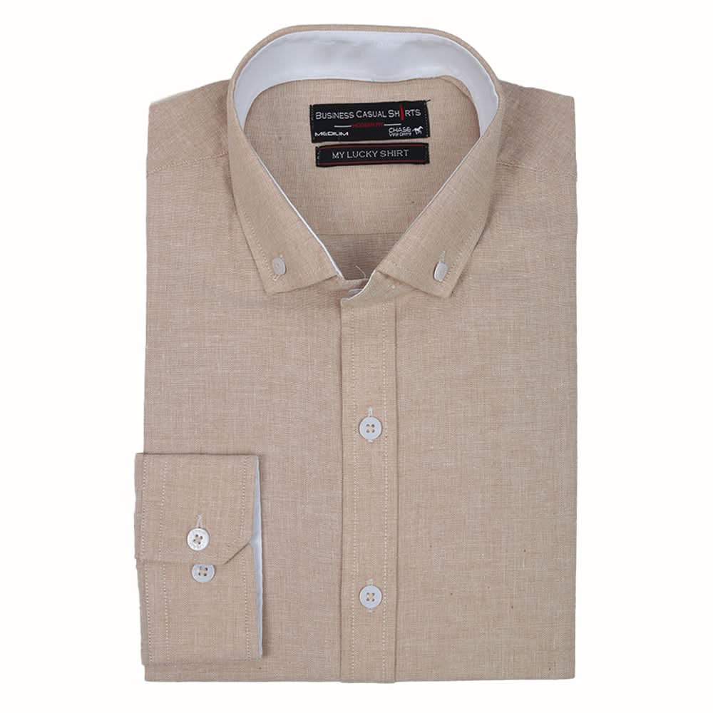 Men's Business Casual Shirt - Light Brown, Men, Shirts, Chase Value, Chase Value