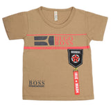 Boys Half Sleeves T-Shirt - Khaki, Kids, Boys T-Shirts, Chase Value, Chase Value