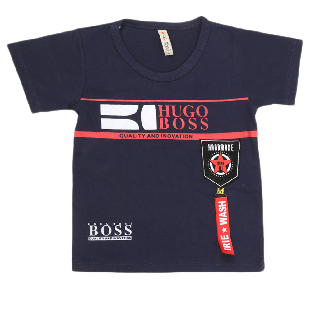Boys Half Sleeves T-Shirt - Navy Blue, Kids, Boys T-Shirts, Chase Value, Chase Value