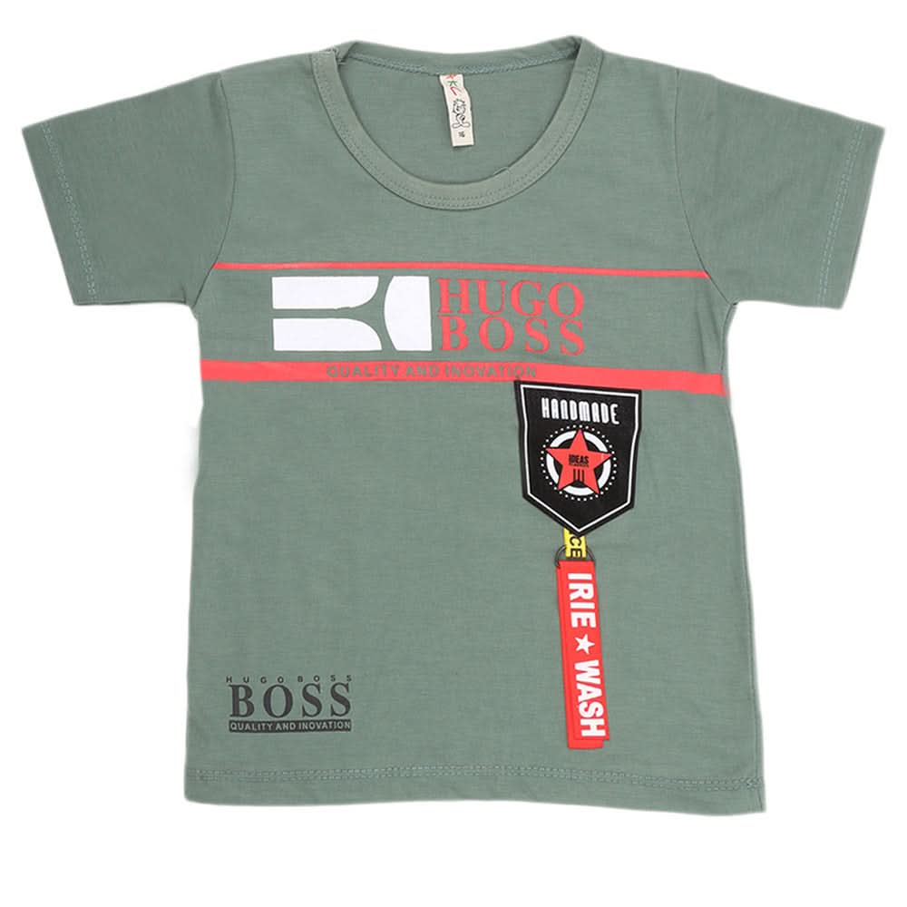 Boys Half Sleeves T-Shirt - Green, Kids, Boys T-Shirts, Chase Value, Chase Value