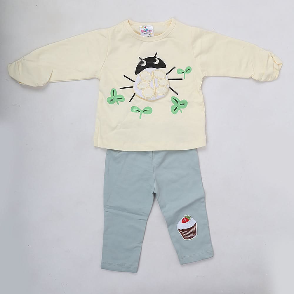 Newborn Girl Full Sleeves Suit 5114 - Cream, Kids, NB Girls Sets And Suits, Chase Value, Chase Value